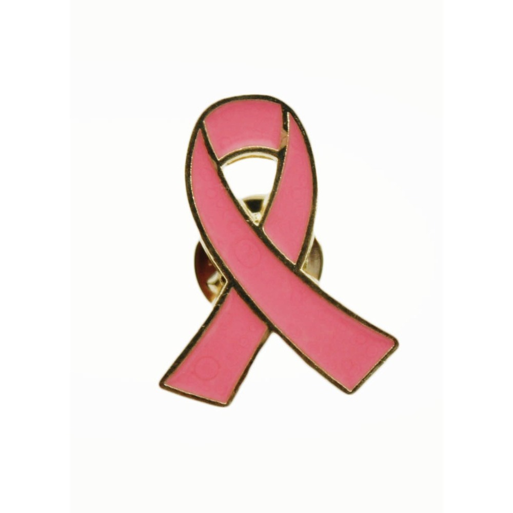 250 pcs Pink Ribbon Breast Cancer Awareness Enamel Lapel Pin Gold Tone